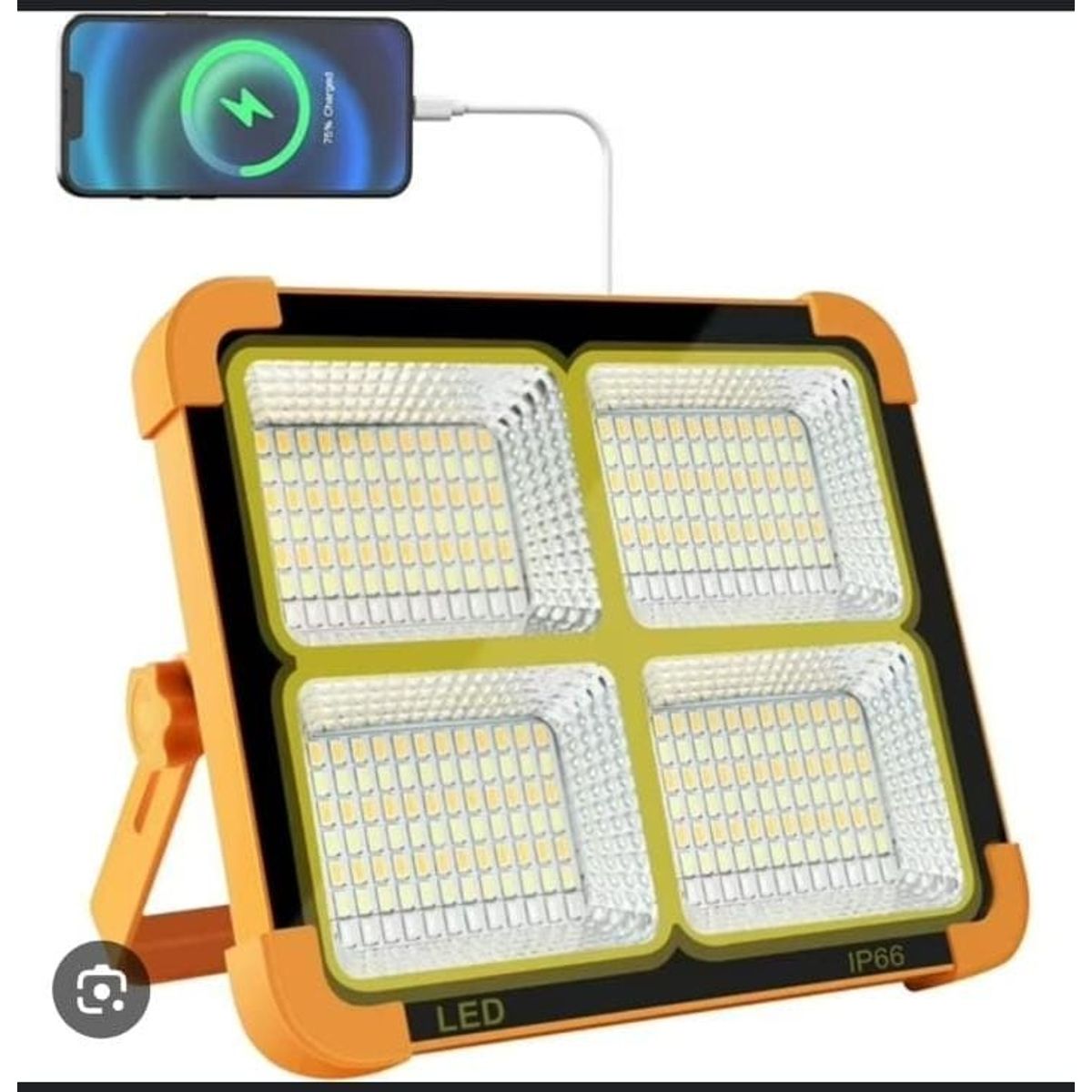 GENERICO - Lampara Led Recargable Panel Solar Power Bank Reflector