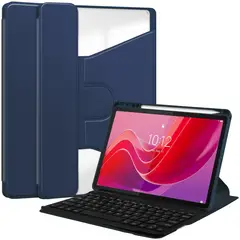 PUREPOWER - Funda giratoria con Teclado para iPad Mini 7 A17 Pro - azul oscuro
