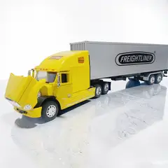 WELLY - Camión Freightliner Columbia 6x4 Escala 132 Amarillo con Container Metálico de Colección