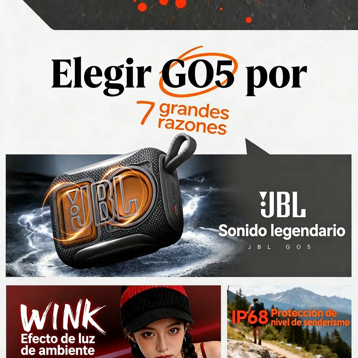 JBL - Parlante JBL Go 5 Original Bluetooth 6.0 IP68