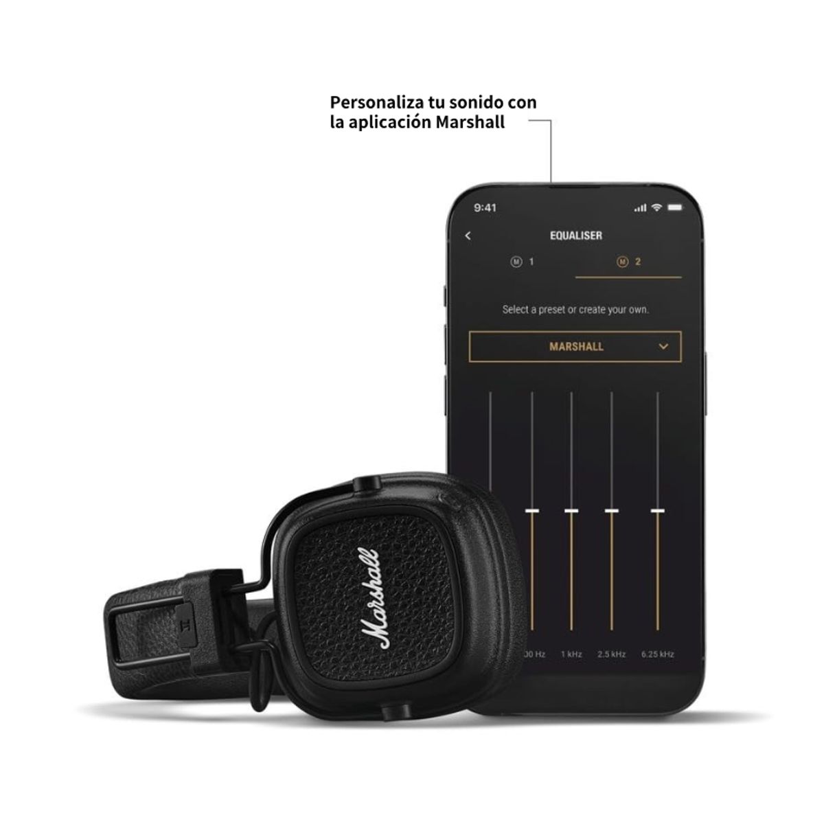 MARSHALL - Auriculares inalámbricos Bluetooth Marshall Major V On-Ear, negro