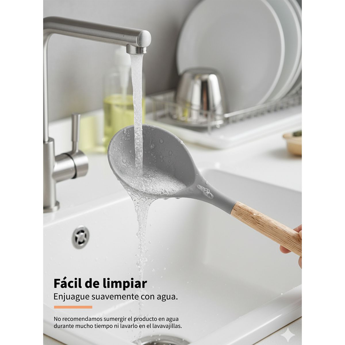 YOLIKITCHEN - Juego de Utensilios de Silicona 12 Piezas, Mango de Madera, Antiadherente,con Recipiente y 6 Colores