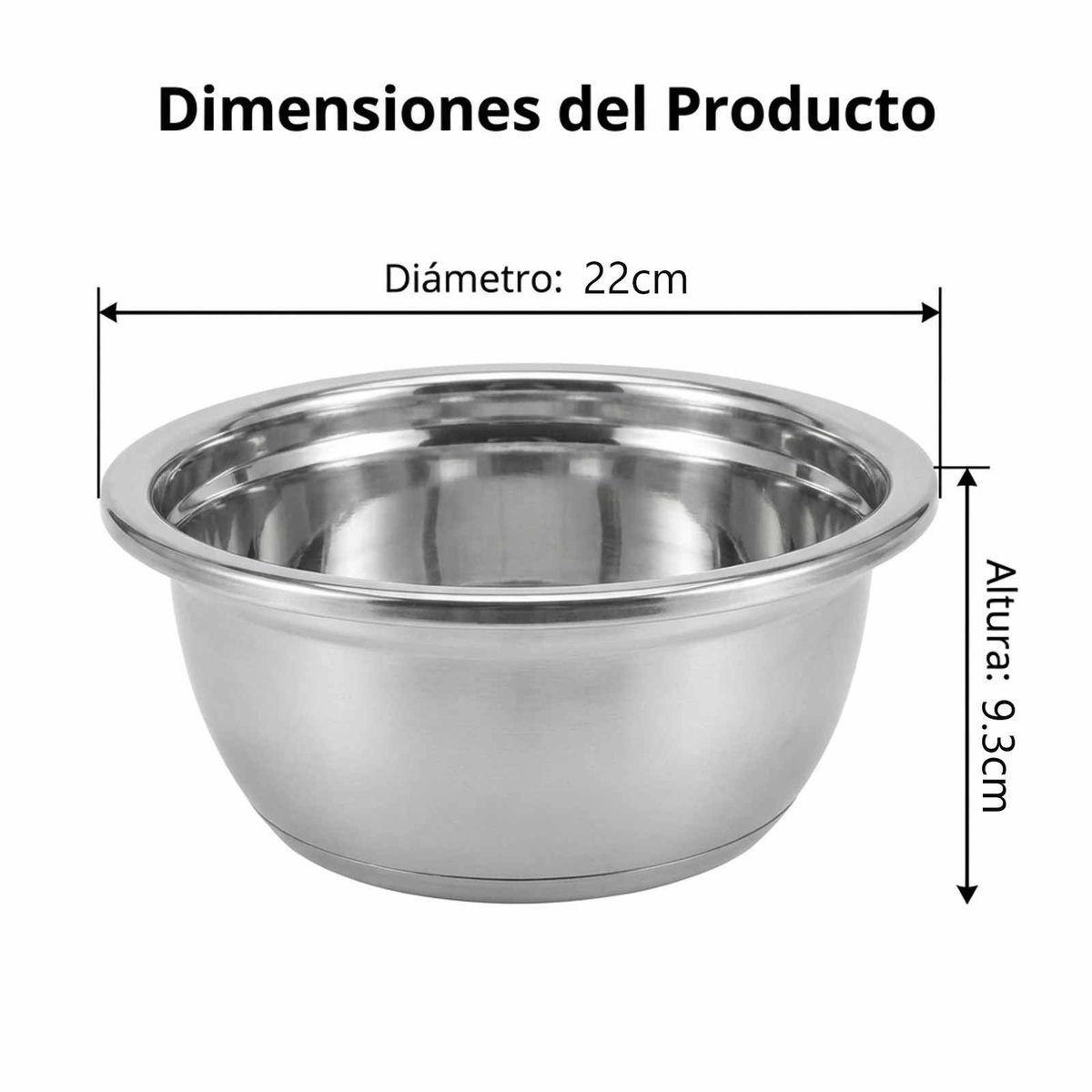 GENERICO - Bowl de Acero Inoxidable 20cm para Cocinaa-1 PCS