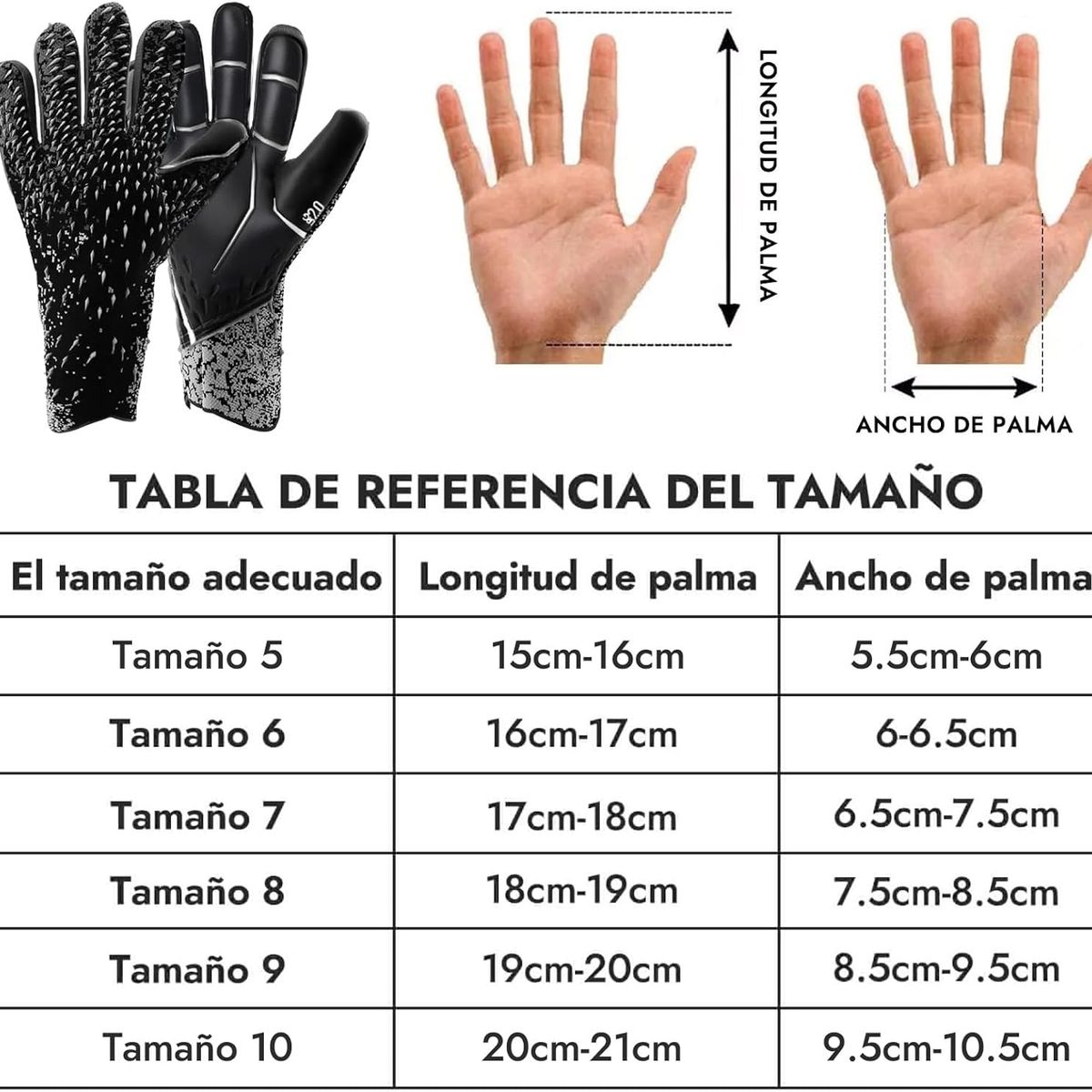 PUREPOWER - Los guantes de portero son adecuados para entrenamientos y partidos para Ninos- NO6