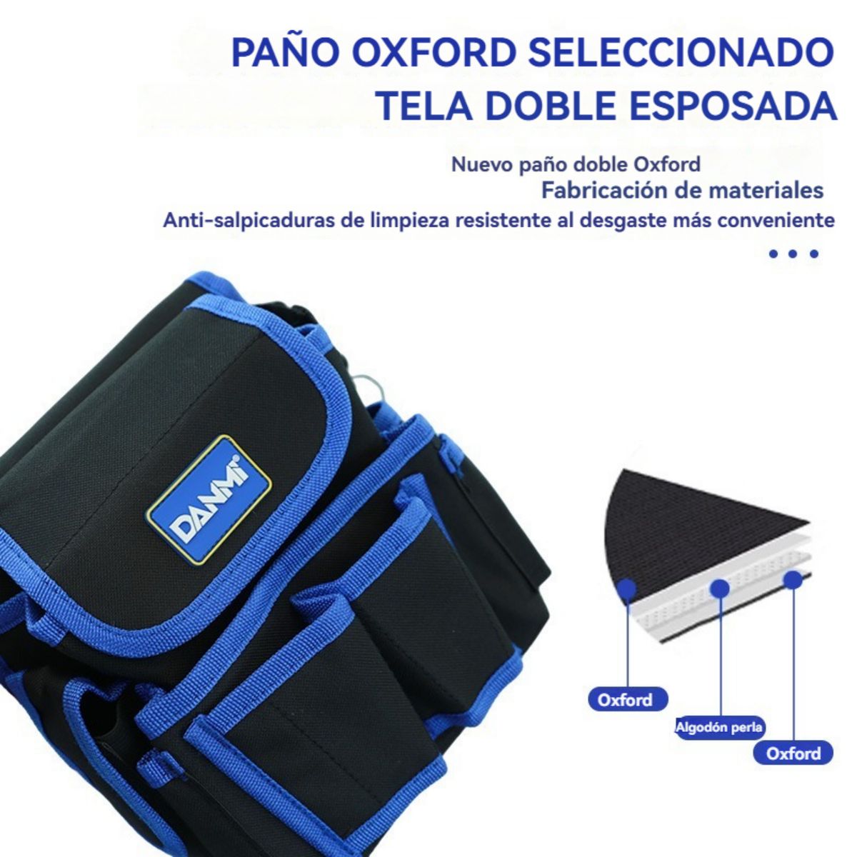 DANMI - Bolsa De Herramientas De Cuero, Riñonera De Herramientas De 22×22×11cm