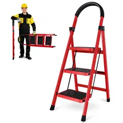 SUPERCENTER - Escalera Aluminio 3 Pasos Plegable Antideslizante Estable