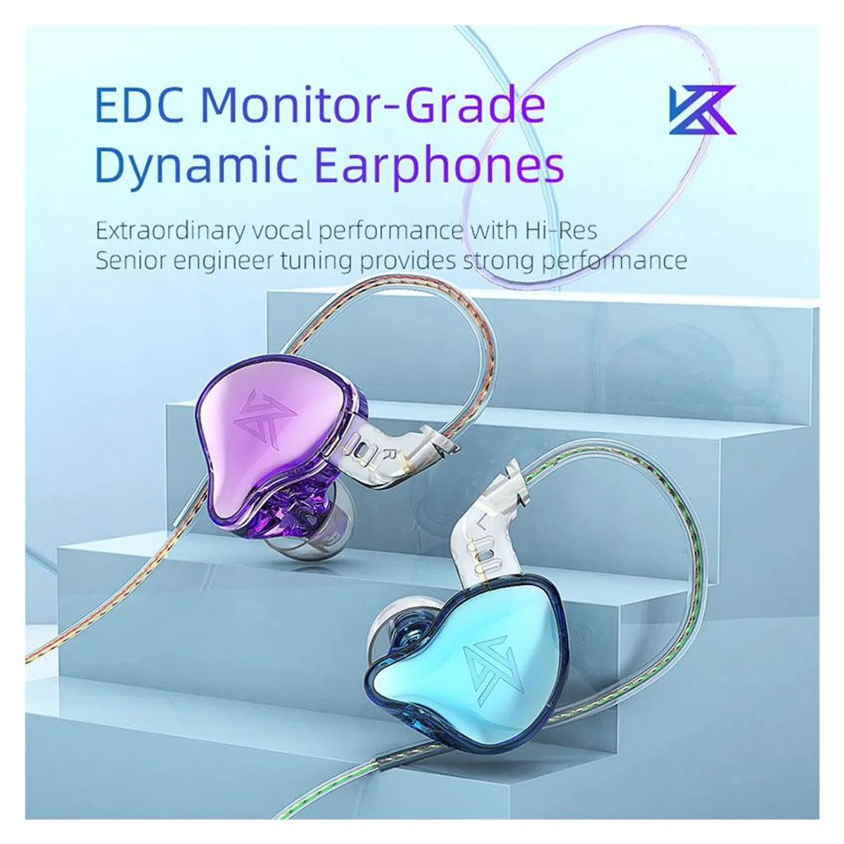 KZ - Audífonos KZ EDC - Con MIC Púrpura