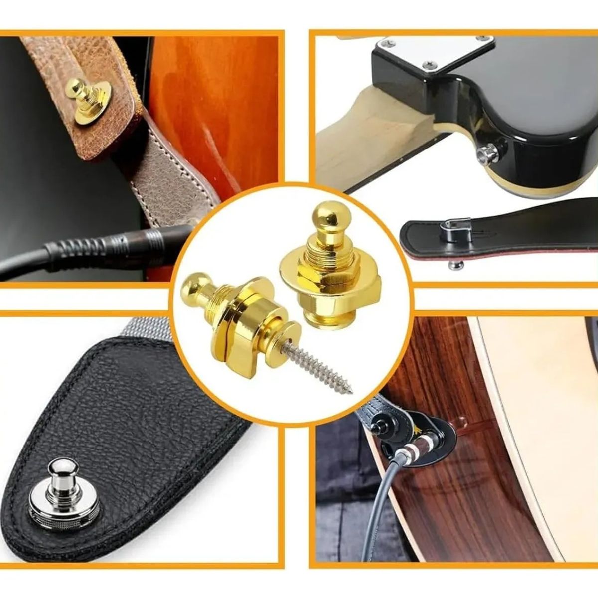 KUANGYE - Straplock Para Guitarra O Bajo 3 Unidades