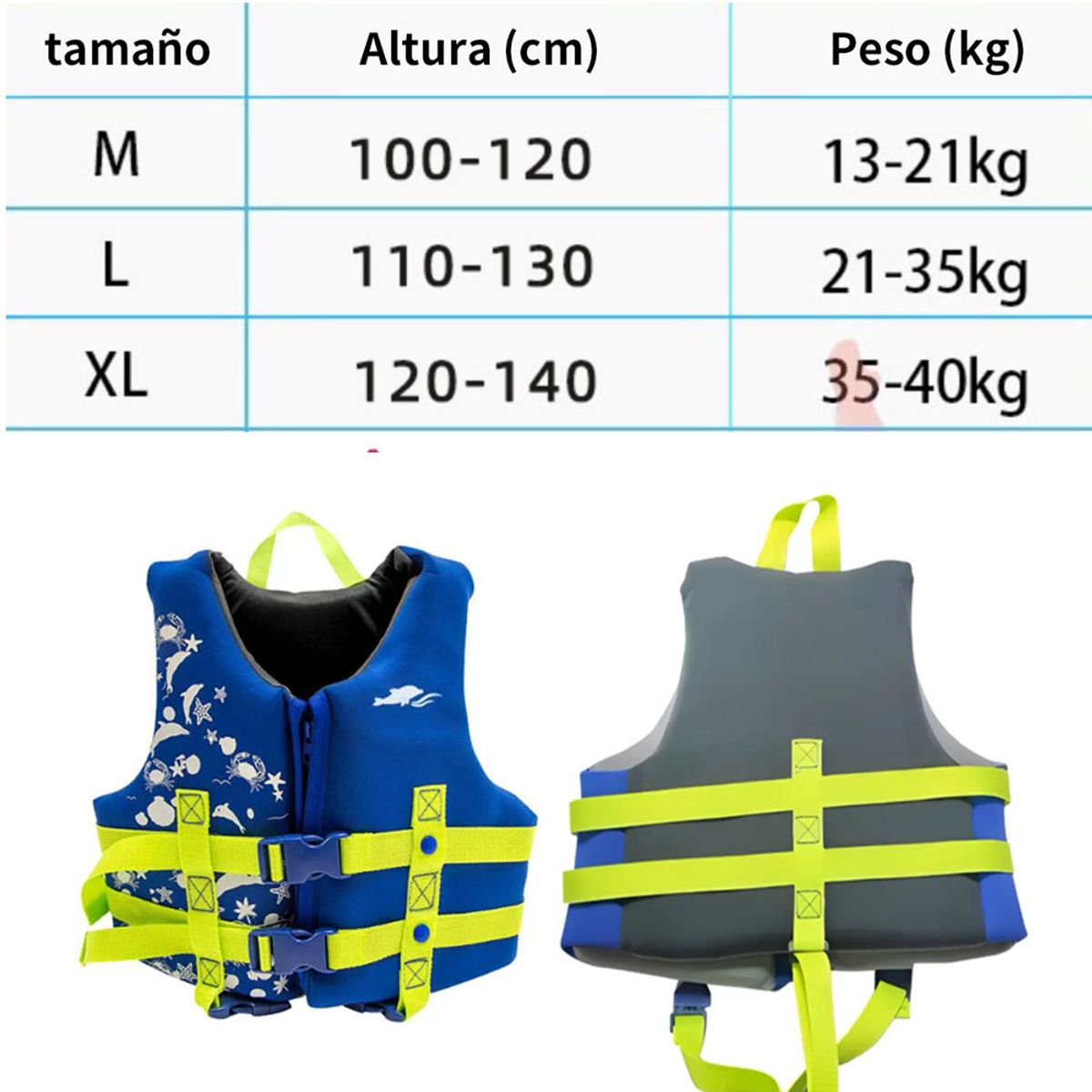 ATURE - Flotador Chaleco Salvavida Niño Para Baño O Natación Azul  M