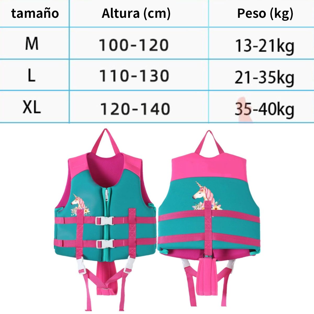 ATURE - Flotador Chaleco Salvavida Niño Para Baño O Natación Rosa  XL
