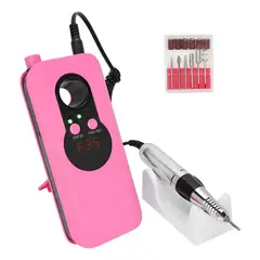 GENERICO - Torno De Uñas Inalámbrico Pantalla Lcd 35000 Rpm Manicura