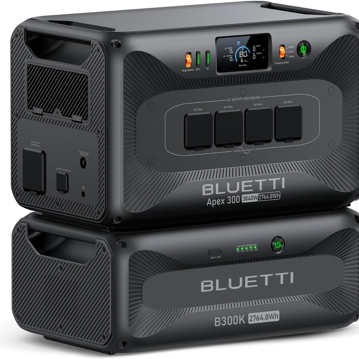 BLUETTI - BLUETTI Apex 300 & B300K Generador Solar, 5529,6Wh Batería LFP de Respaldo con 4 Salidas CA de 3840W (7680W Pico)