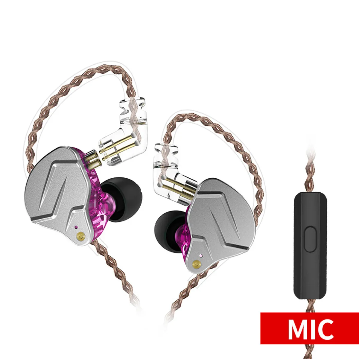 KZ - Audífonos KZ ZSN PRO in ear con MIC Púrpura