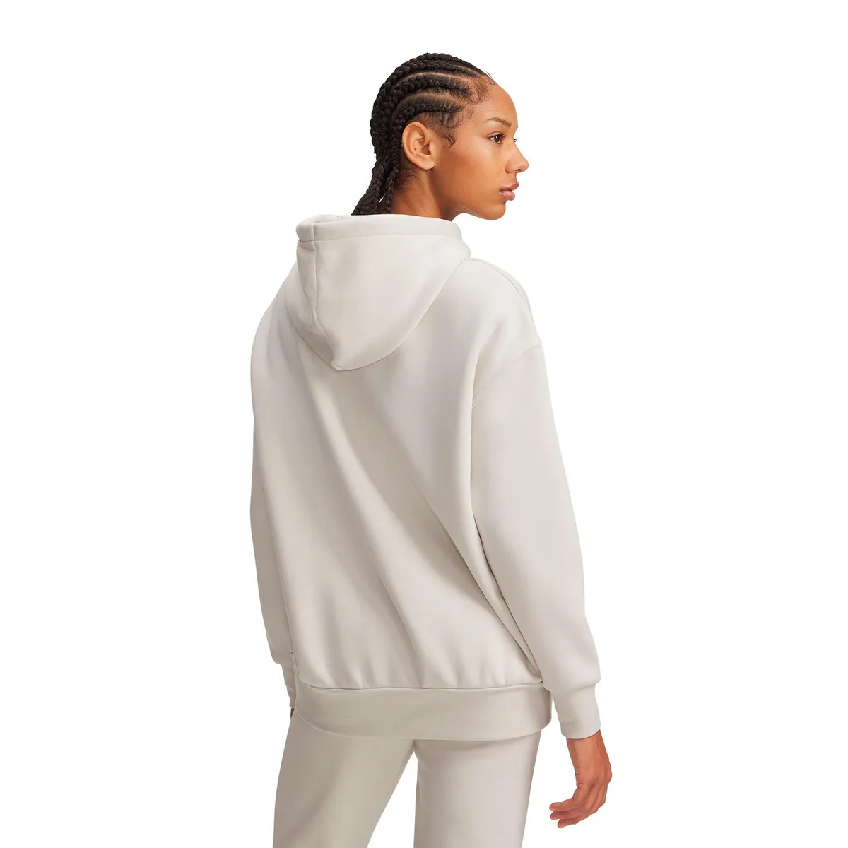 UNDER ARMOUR - Poleron Oversized UA Icon Fleece Blanco Mujer UNDER ARMOUR