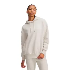 UNDER ARMOUR - Poleron Oversized UA Icon Fleece Blanco Mujer