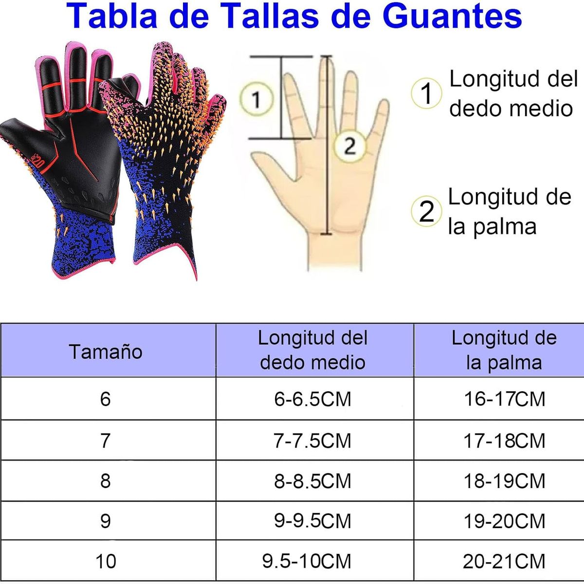 PUREPOWER - Los guantes de portero son adecuados para entrenamientos y partidos para Ninos- NO6