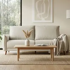 EXIT - Sofá 2 Cuerpos Tapiz Lino Beige - Charlotte