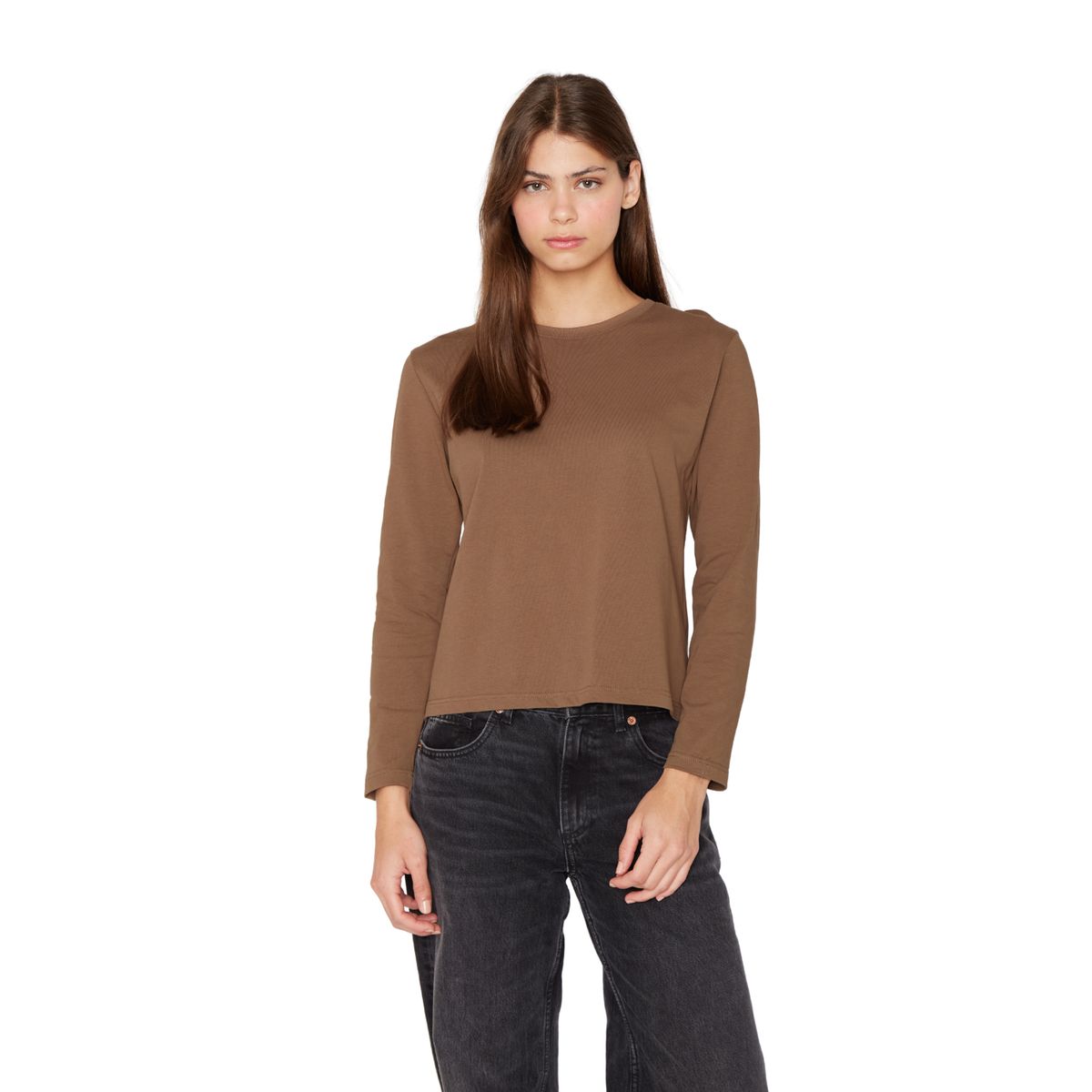 JACINTA TIENDA - Polera Jacinta manga larga café Jacinta Tienda