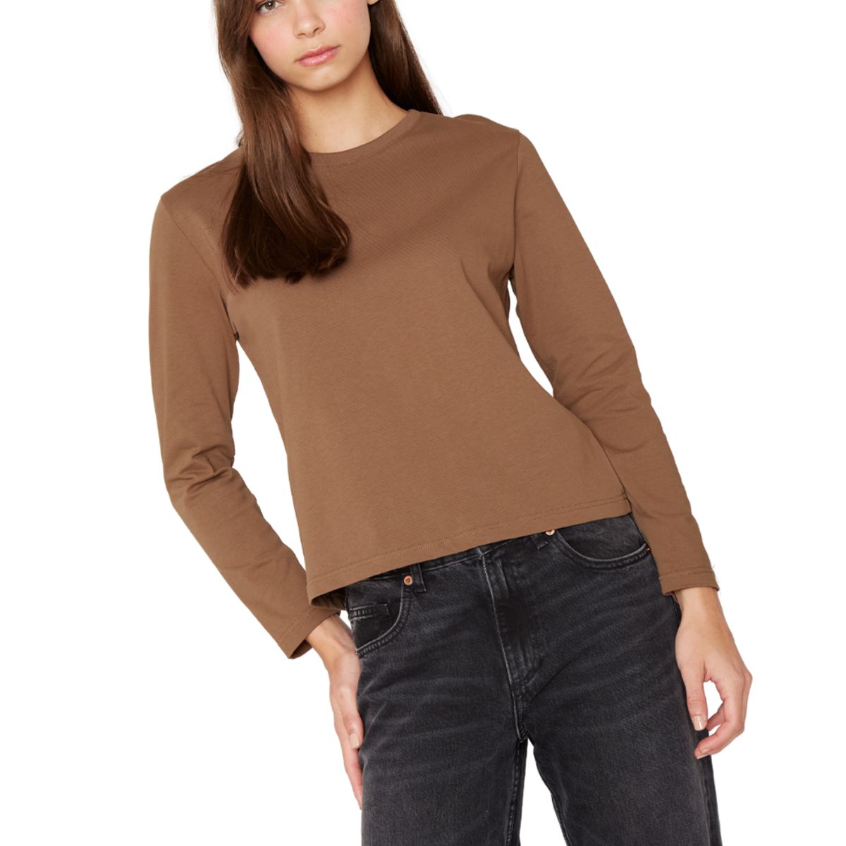 JACINTA TIENDA - Polera Jacinta manga larga café Jacinta Tienda