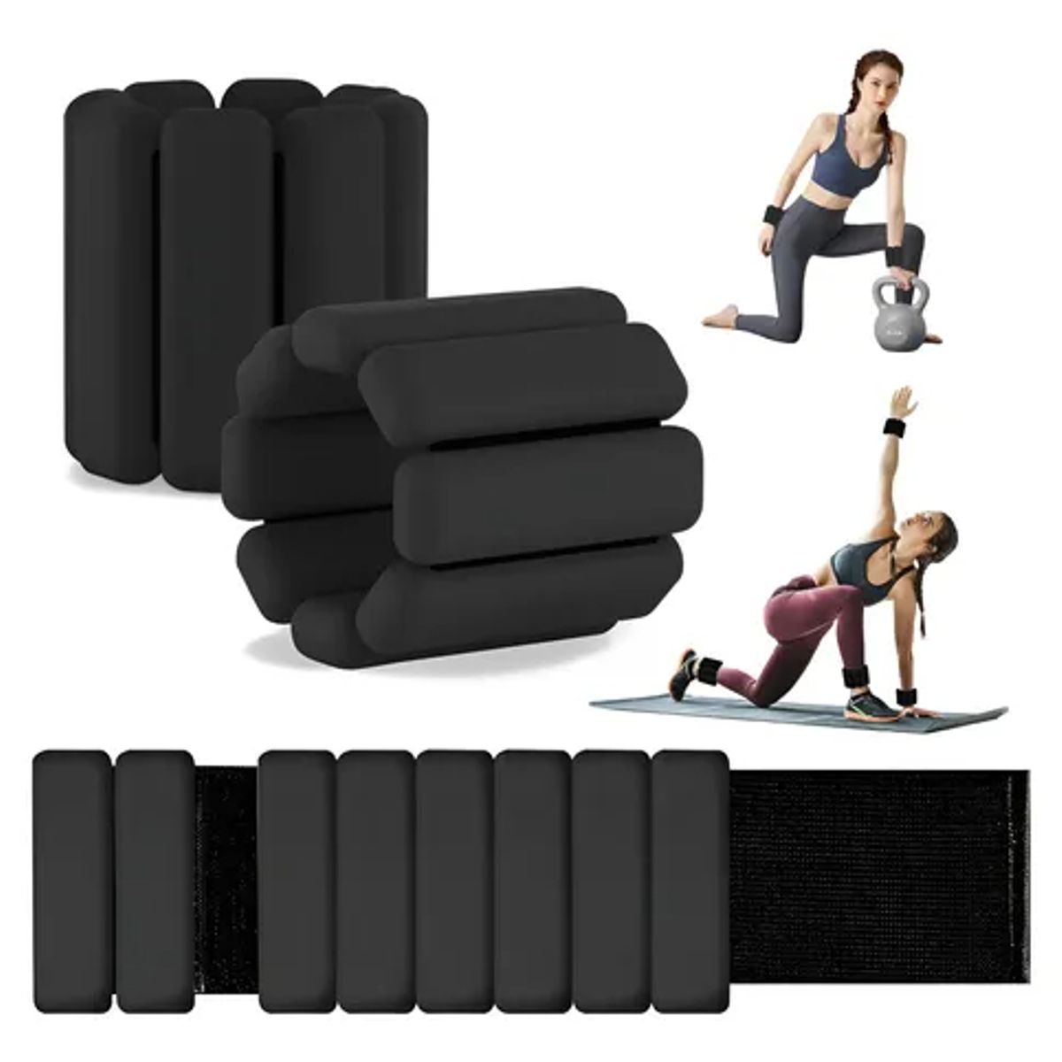 EVERSO - Pesas De Tobillo Tobillera Muñeca Set 2 De 1 Lbs Total 2lbs