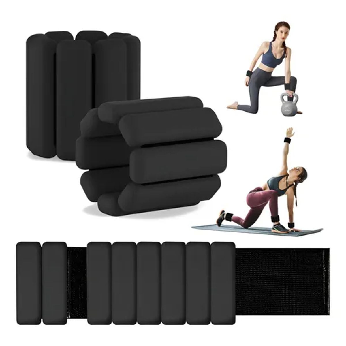 EVERSO - Pesas De Tobillo Tobillera Muñeca Set 2 De 1 Lbs Total 2lbs