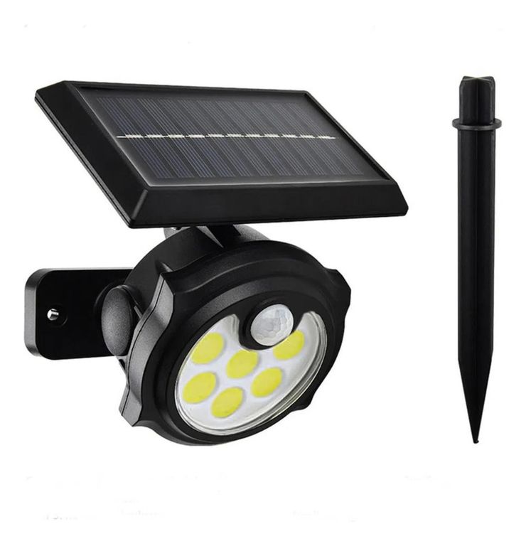 Foco Lampara Estaca Panel Solar Sensor Movimiento 42COB