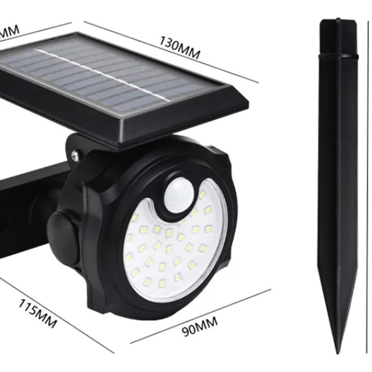 IMPORTCLICK - Foco Lámpara Estaca Panel Solar Sensor Movimiento 42COB