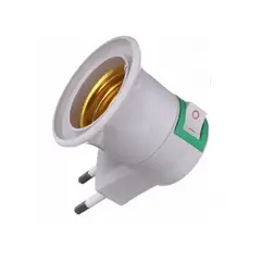 IMPORTCLICK - Pack 10 Soquete Ampolletas E27 Interrupor Enchufe E Blanco