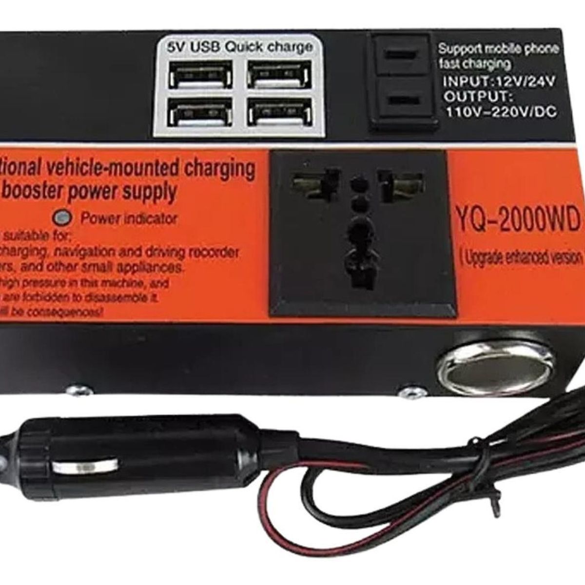 IMPORTCLICK - Inversor Viaje Auto Convertidor Corriente Multipropósito 12 V 220V 1.5K