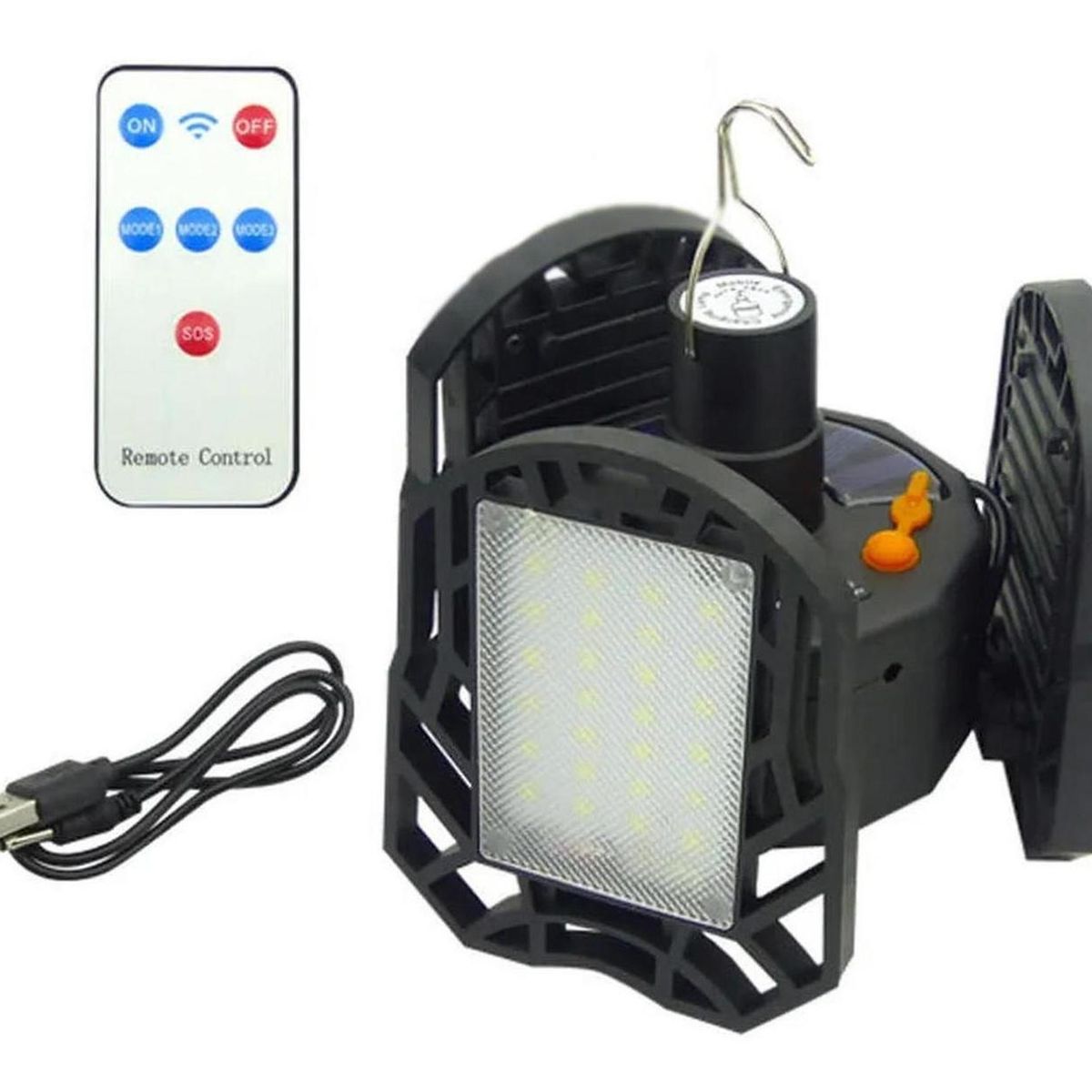 IMPORTCLICK - Foco Solar Extensible 3 placas 72 LED Control Remoto