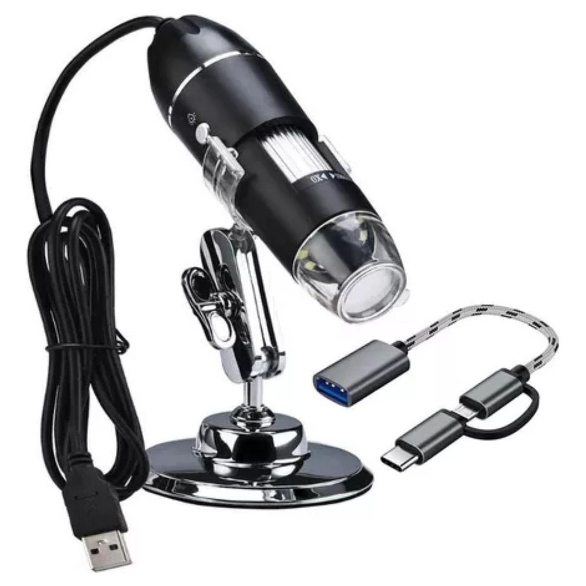 IMPORTCLICK - Microscopio Digital USB 1600x Cámara 8 LED PC
