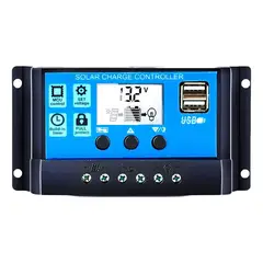 IMPORTCLICK - Controlador Regulador Carga Solar Digital 12 V 24 V 30a 2 USB