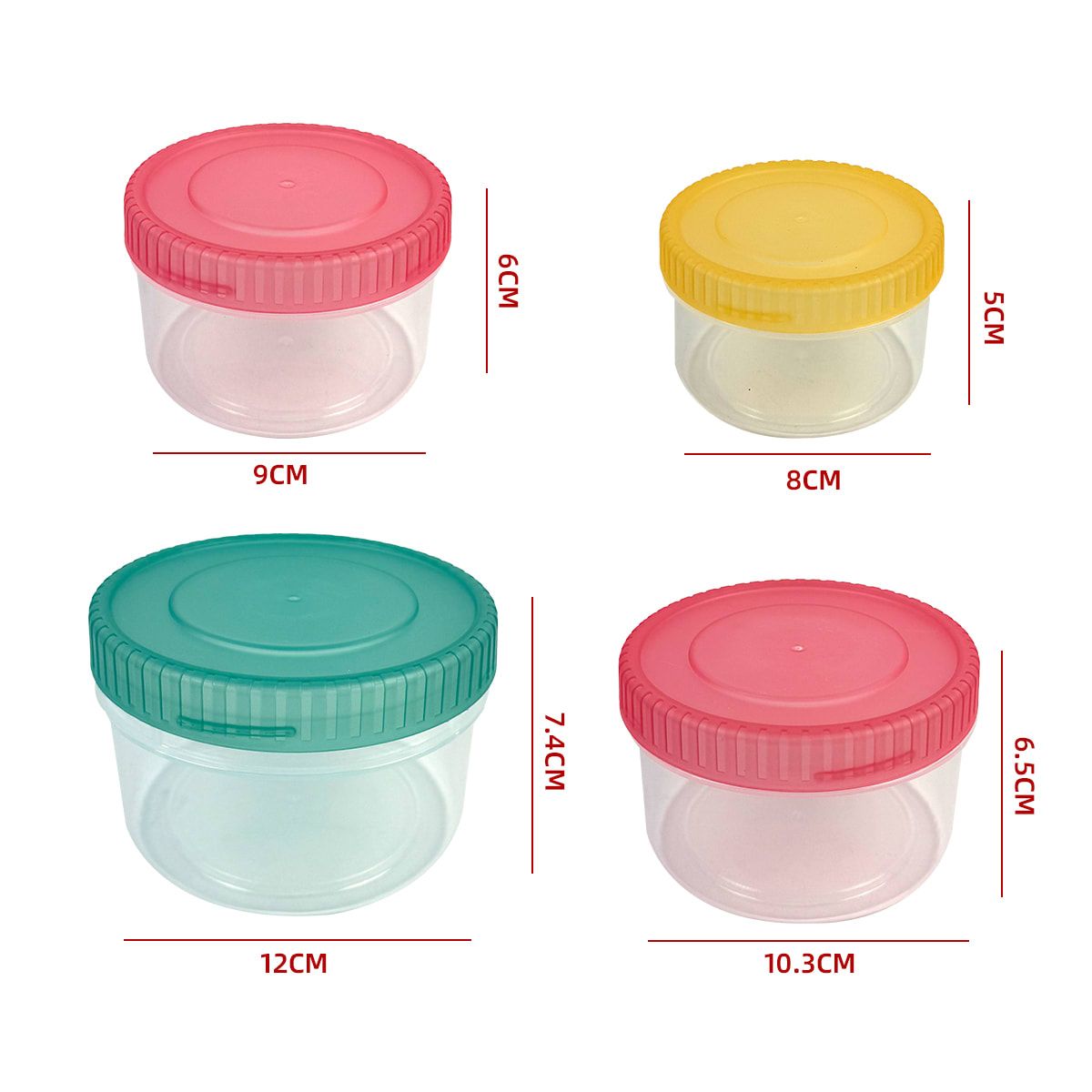 GENERICO - Pack 4 Fuentes Plasticas Redondas Surtidas Multiuso Cocina