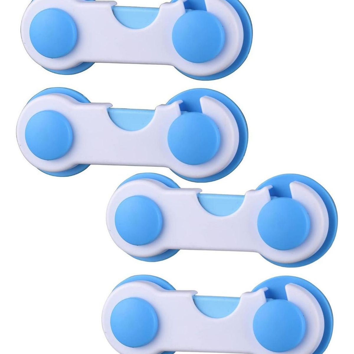 IMPORTCLICK - Pack 4 Seguros Traba Puertas Muebles Cajones Celeste