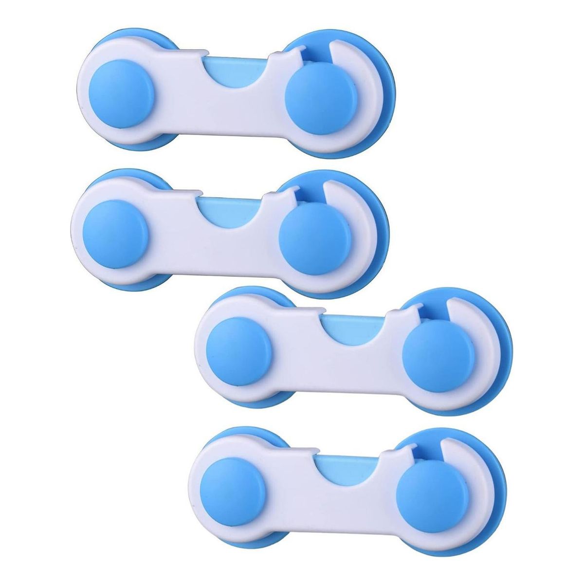 IMPORTCLICK - Pack 4 Seguros Traba Puertas Muebles Cajones Celeste