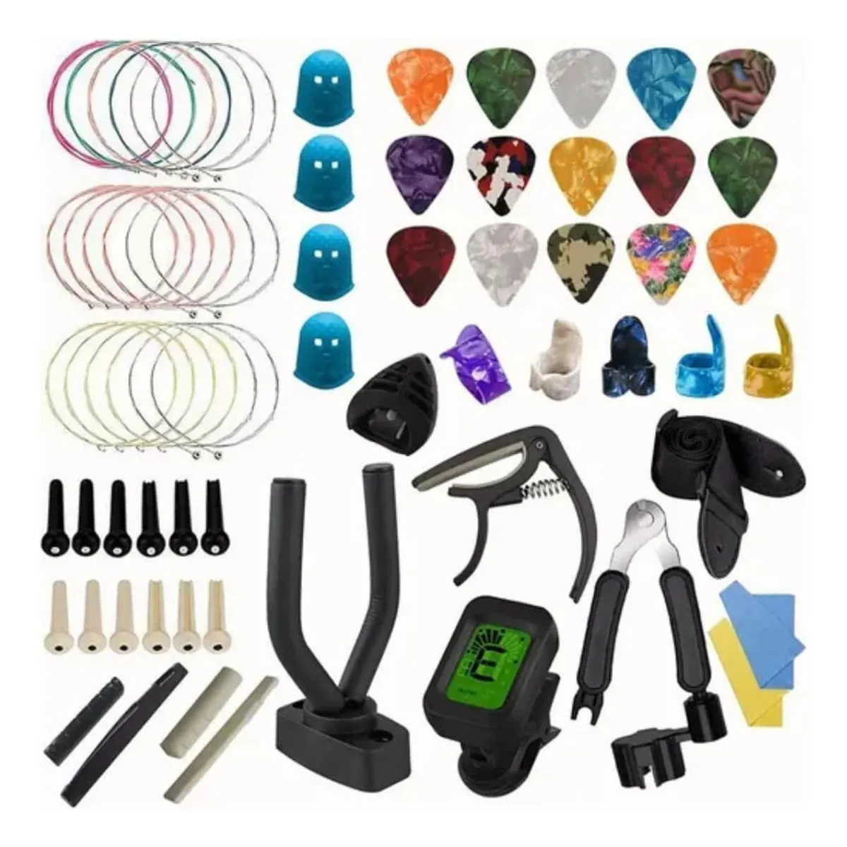 IMPORTCLICK - Kit 66 Accesorios Guitarra Acústica Cuerdas