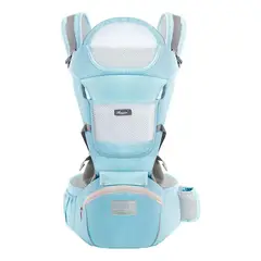 IMPORTCLICK - Mochila Porta Bebes Ergonómica Asiento Multifuncional 6 En 1 Celeste