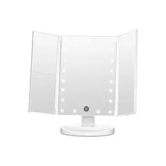 IMPORTCLICK - Espejo Maquillaje 22 Luces LED Aumento Giratorio