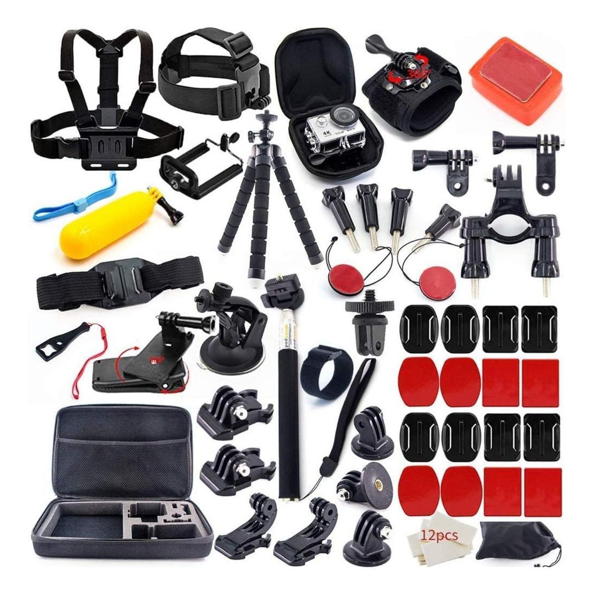 IMPORTCLICK - Kit 54 Accesorios Cámara Deportiva GoPro Estuche