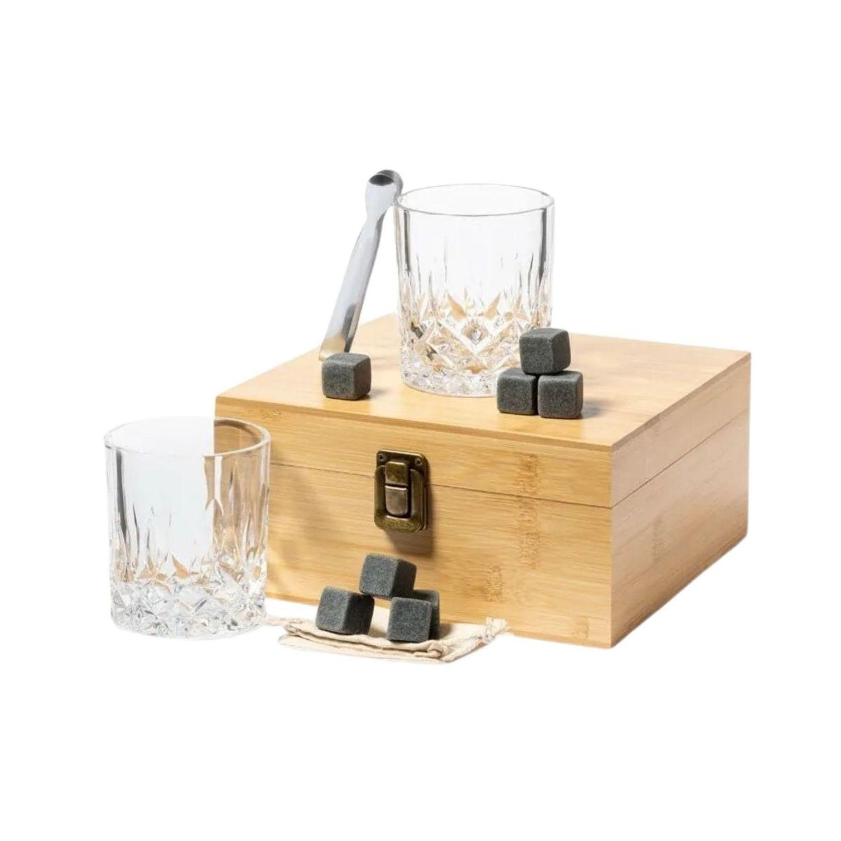 IMPORTCLICK - Set Whisky Utensilios Vasos Bambú Steger