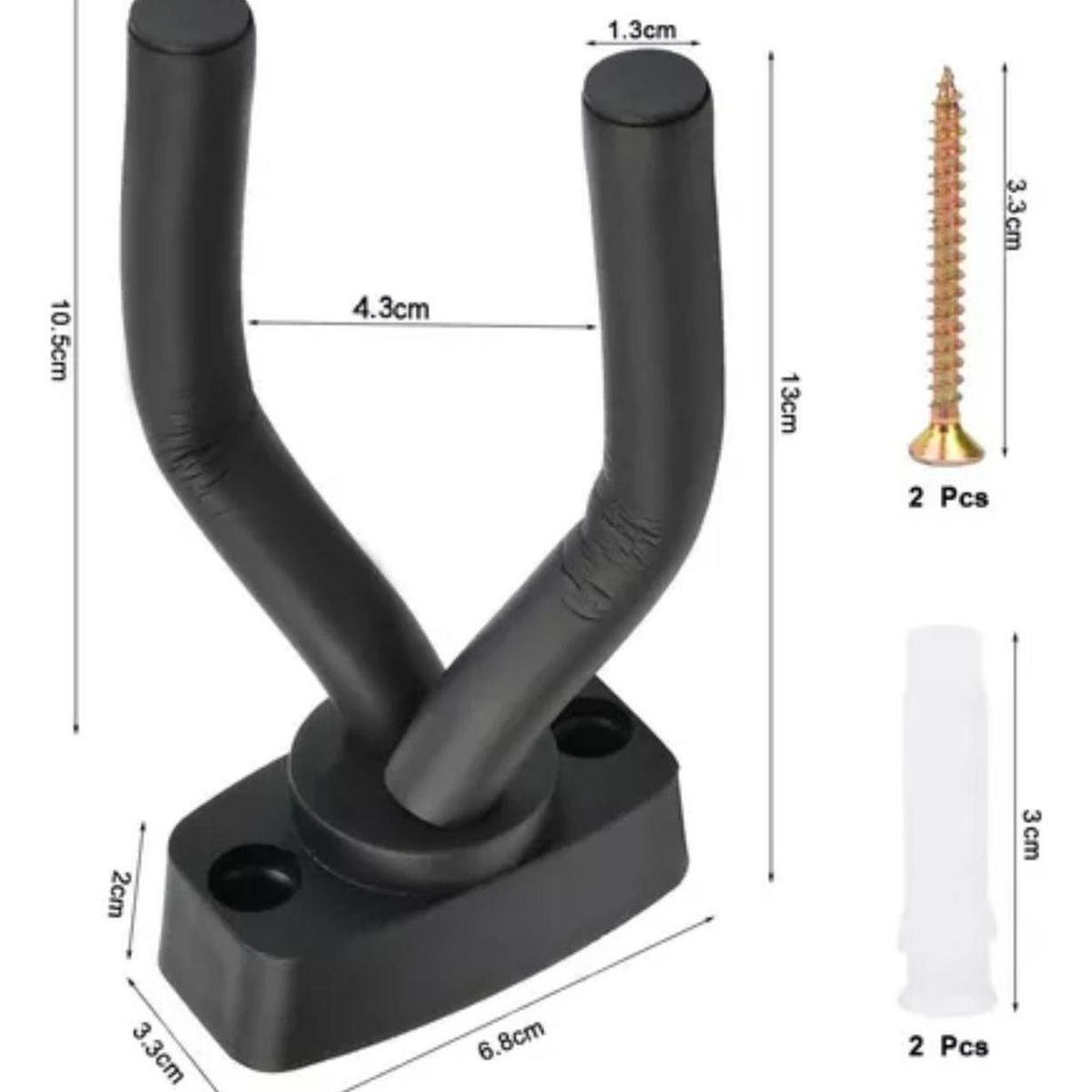 IMPORTCLICK - Pack 4 Soporte Guitarra Pared Colgador Bajo Ukelele Negro