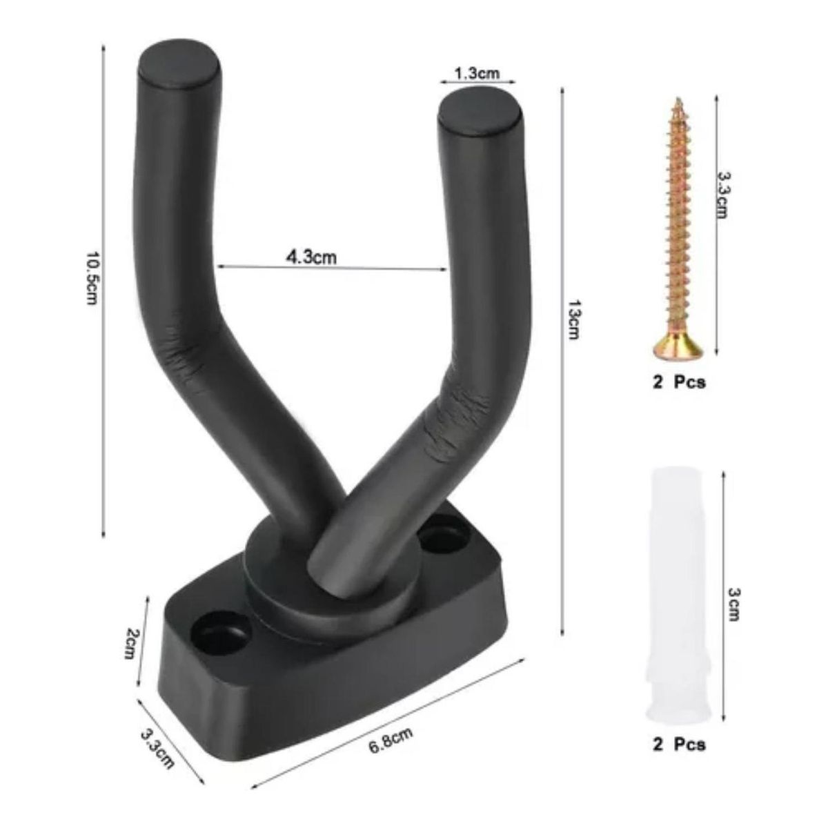 IMPORTCLICK - Pack 4 Soporte Guitarra Pared Colgador Bajo Ukelele Negro