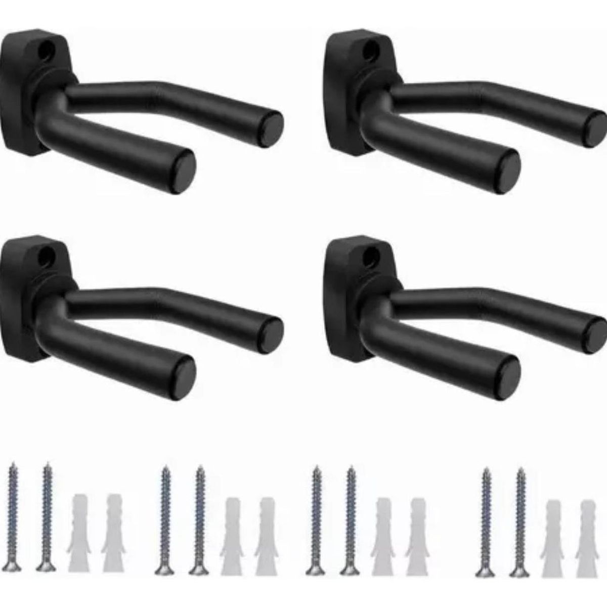 IMPORTCLICK - Pack 4 Soporte Guitarra Pared Colgador Bajo Ukelele Negro