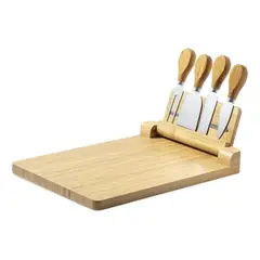 IMPORTCLICK - Set Tabla Quesos 4 Piezas Bambú Mildred