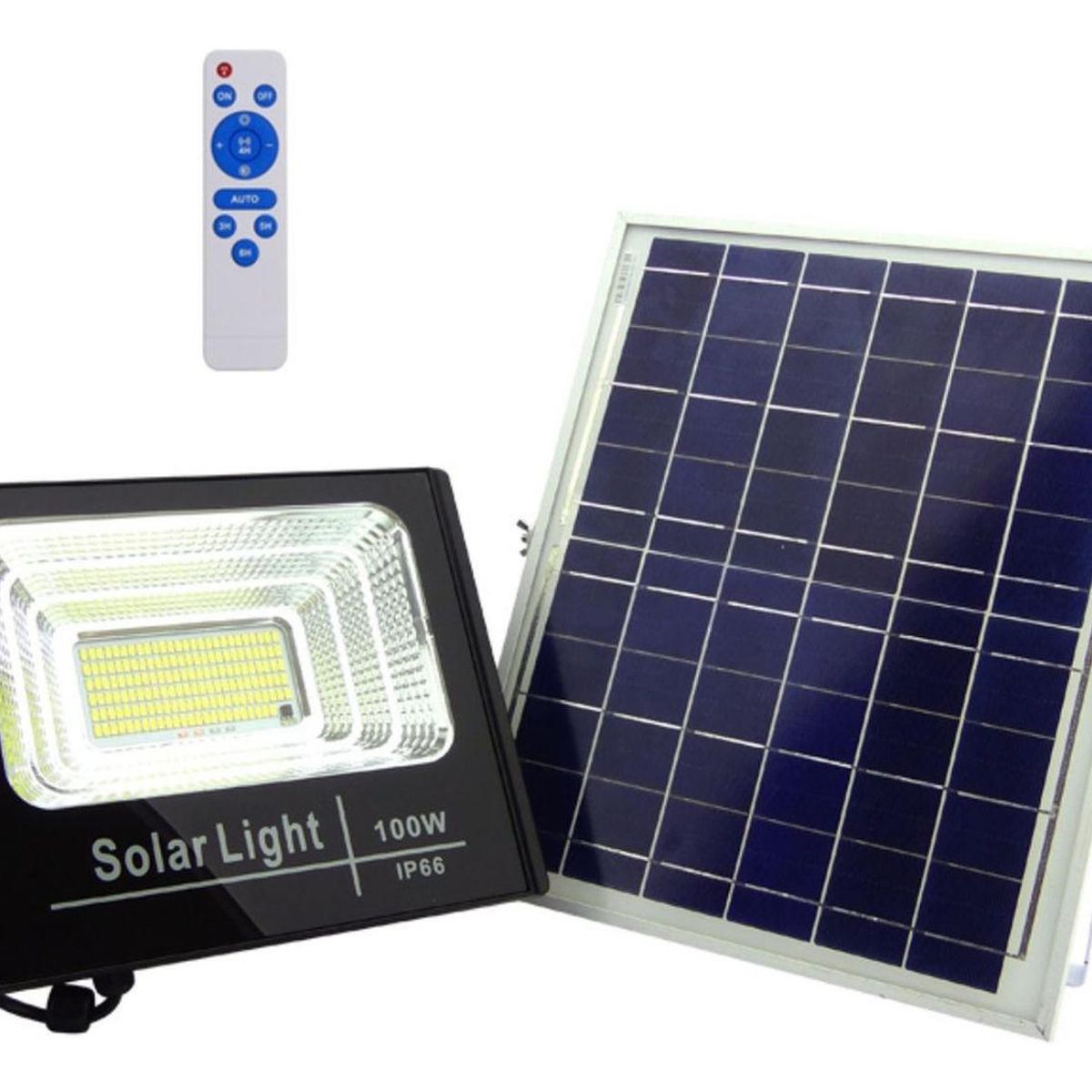 IMPORTCLICK - Foco Solar 154 LED 100 Watt Panel Solar Control Remoto