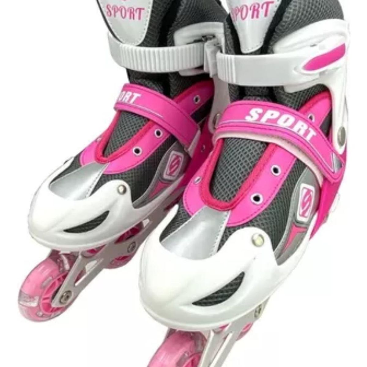 IMPORTCLICK - Patines Roller Línea Juveniles Ajustable Rosado L
