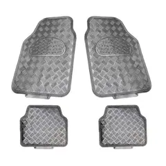 IMPORTCLICK - Alfombra Auto Goma Tuning 4 Piezas Negro Carbón