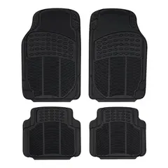 IMPORTCLICK - Alfombra Auto Goma Clásico 4 Piezas Negro