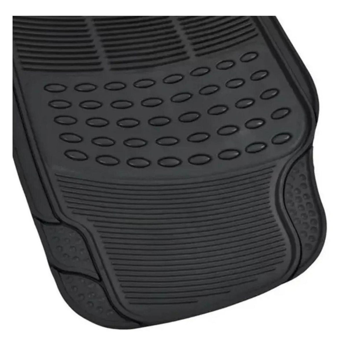 IMPORTCLICK - Alfombra Auto Goma Clásico 4 Piezas Negro