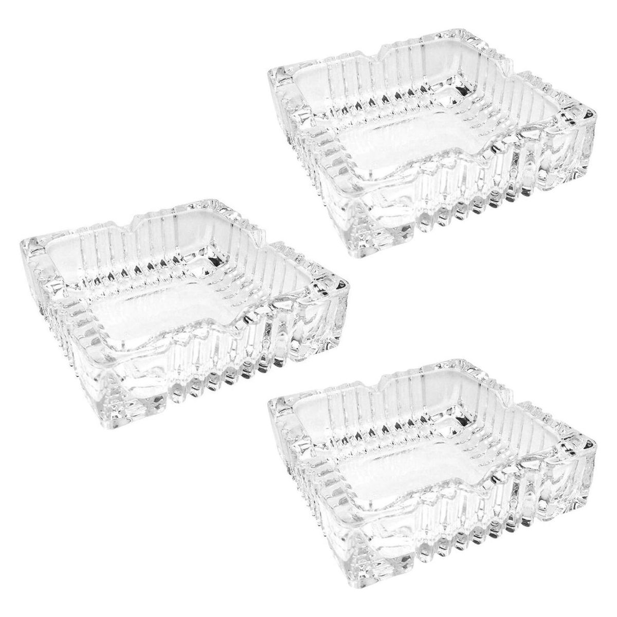 IMPORTCLICK - Set 3 Ceniceros Cristal Tallado 11.5x3 CM